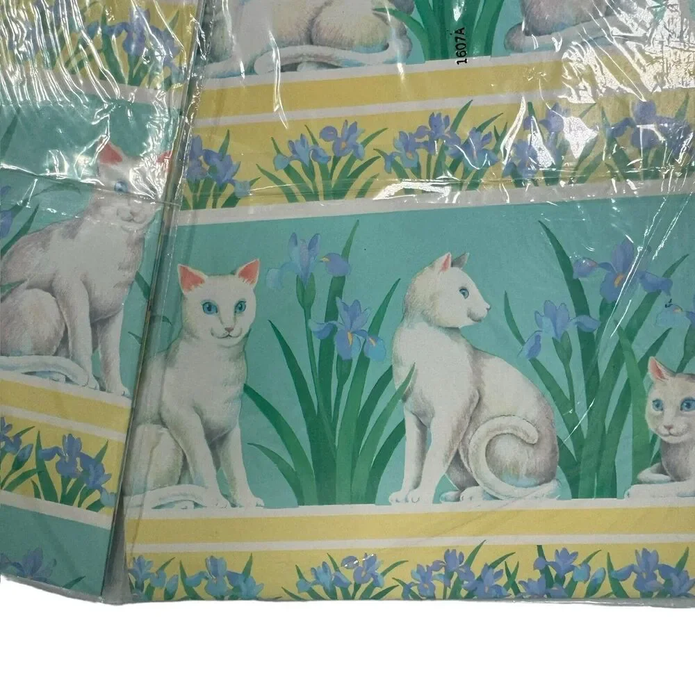VINTAGE NOS Cat Kitten Sealed Gift Wrap Paper American Greetings USA 3 packs New